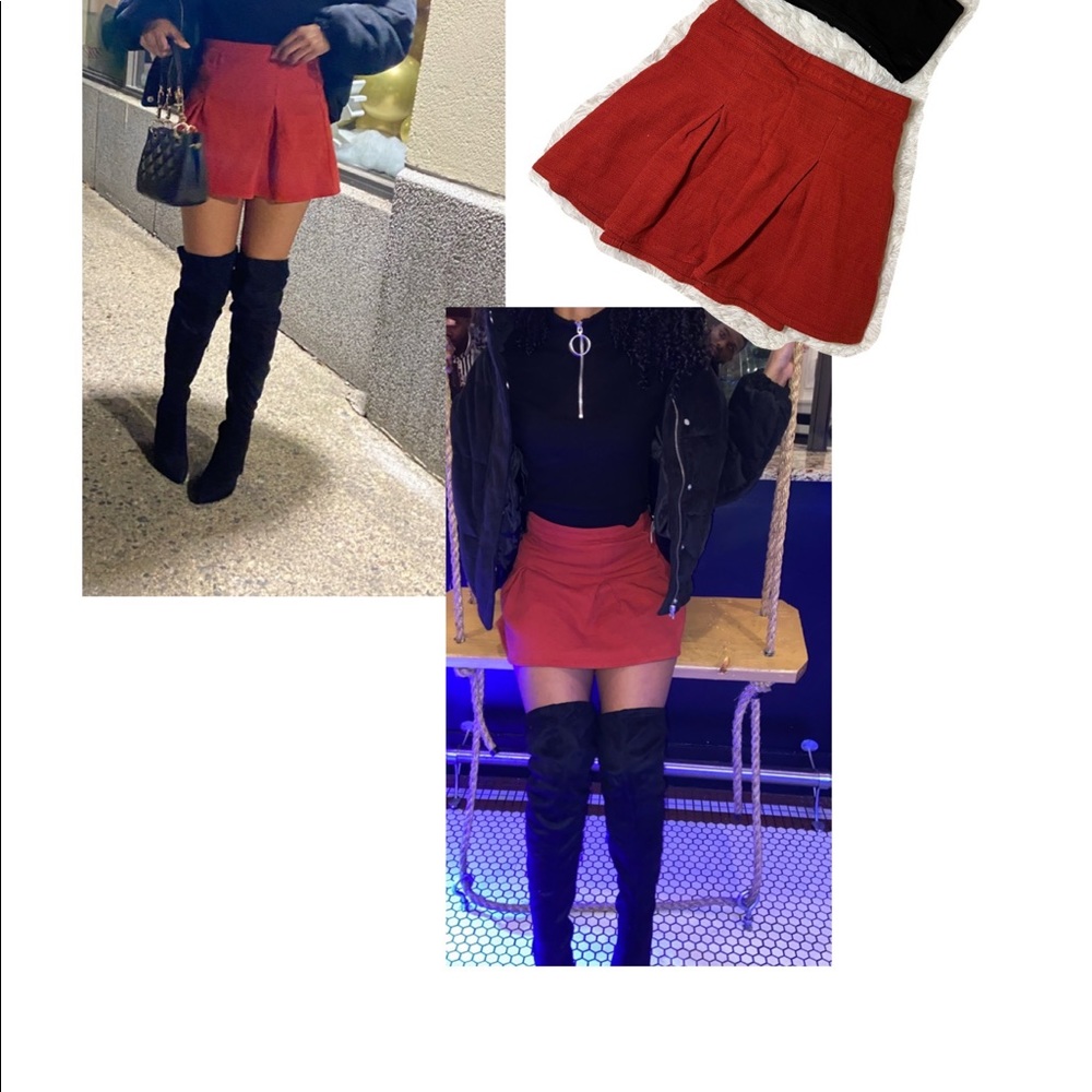 **Rust mini skirt